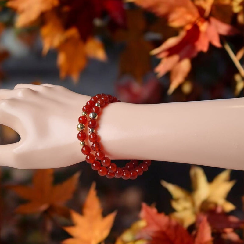 Valentine Carnelian Silver or Gold filled Bracelet