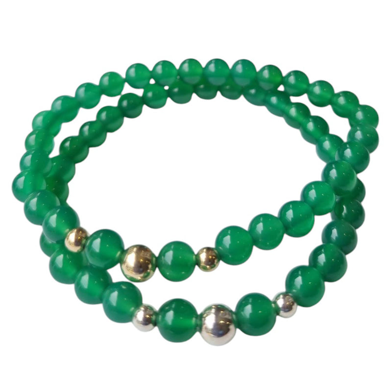 Valentine Green Onyx Silver or Gold filled Bracelet