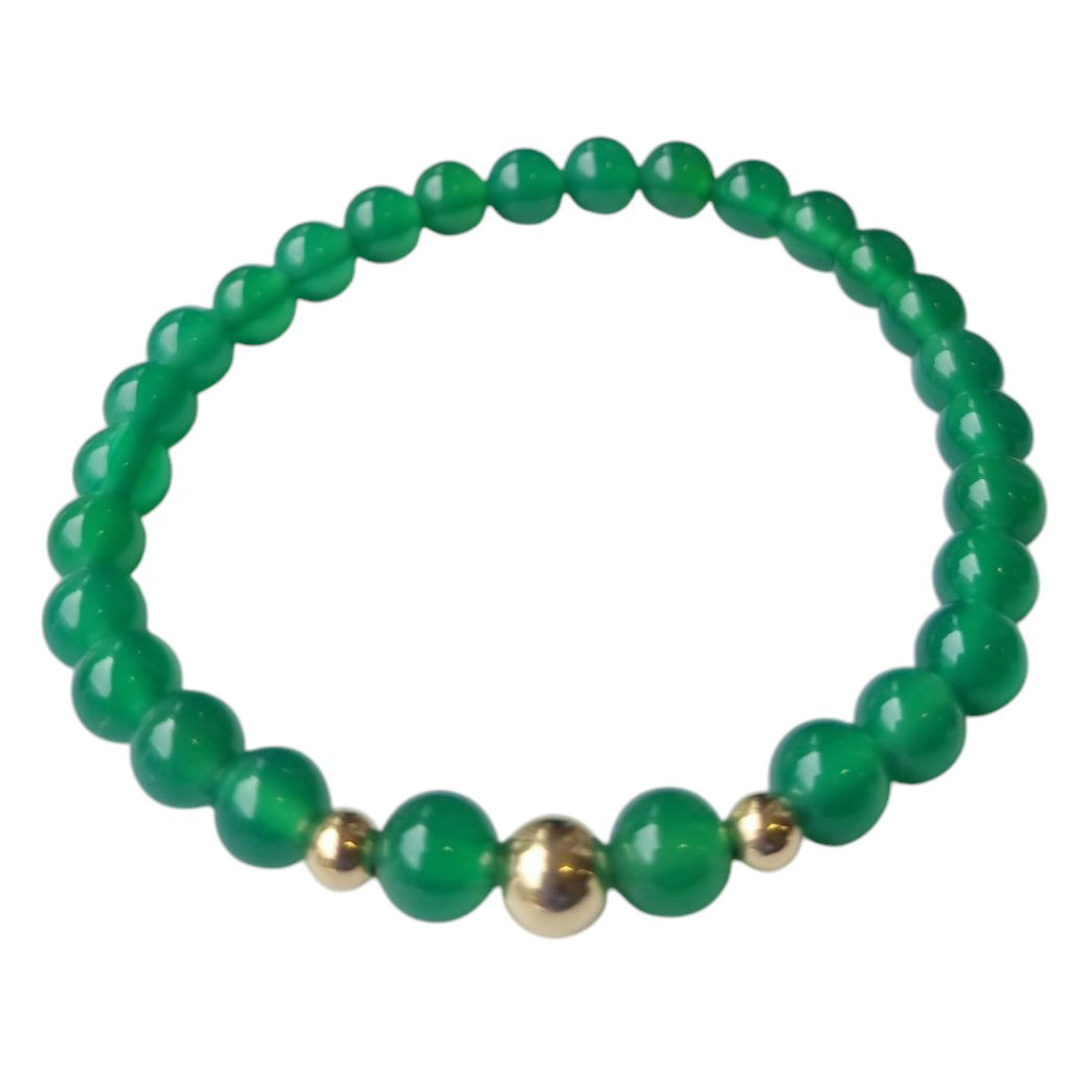 Valentine Green Onyx Silver or Gold filled Bracelet