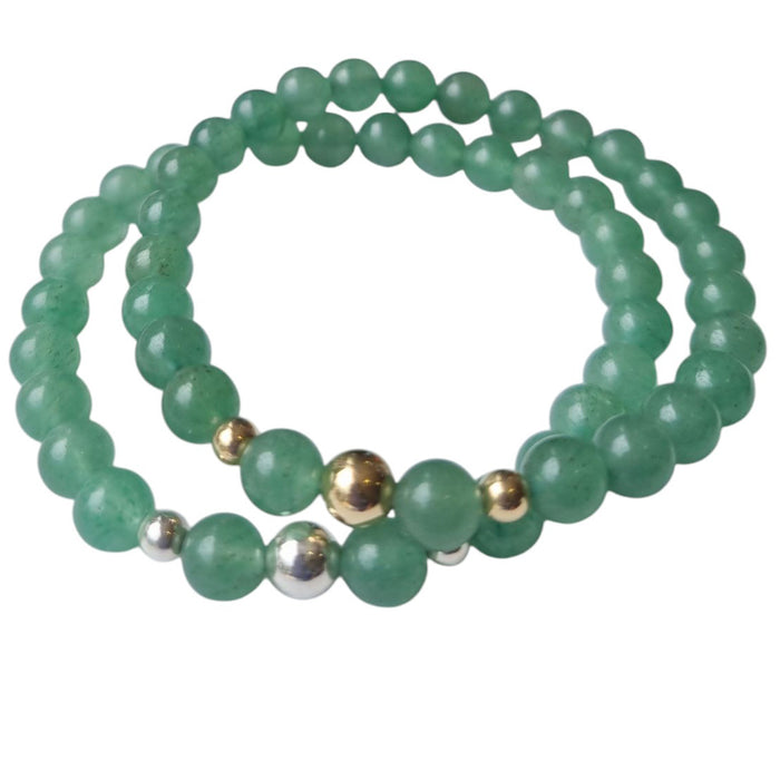 Valentine Green Adventurine Silver or Gold filled Bracelet