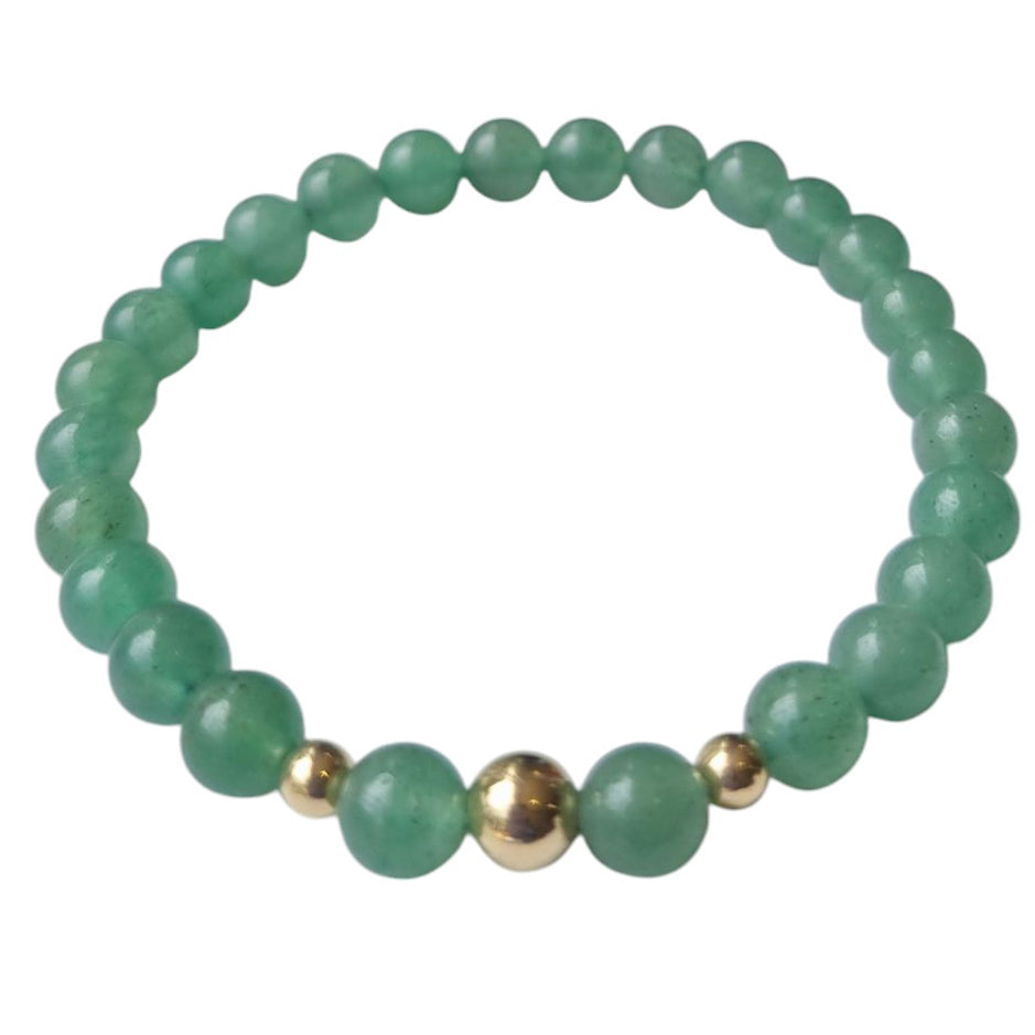 Valentine Green Adventurine Silver or Gold filled Bracelet