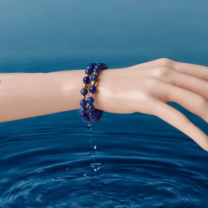 Valentine Lapis Lazuli Silver or Gold filled Bracelet