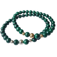 Valentine Malachite Silver or Gold filled Bracelet