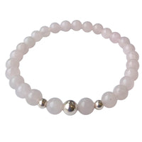 Valentine Rose Quartz Silver or Gold filled Bracelet