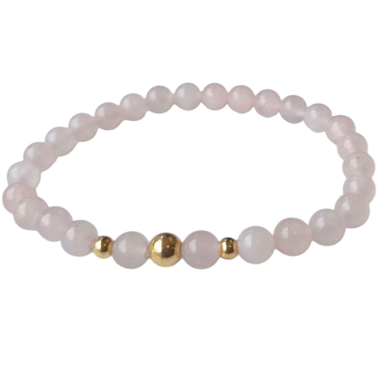 Valentine Rose Quartz Silver or Gold filled Bracelet