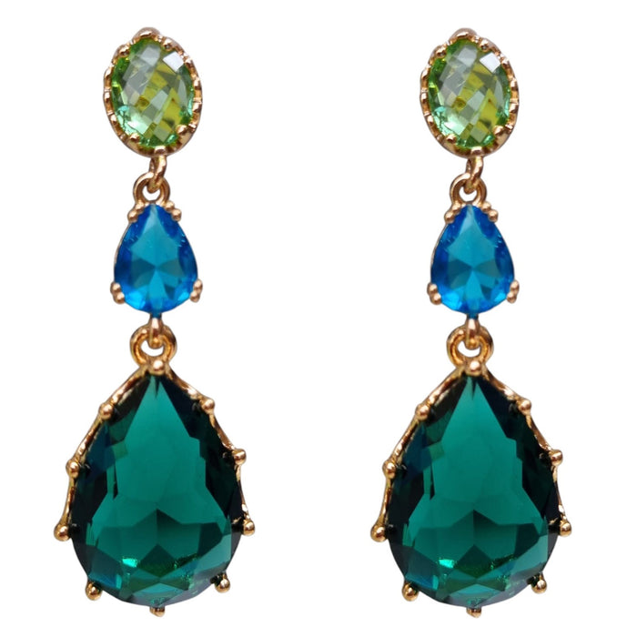 Primavera Crystal Earrings Emerald