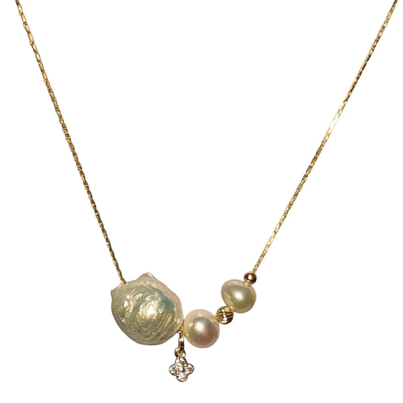 Dariah Pearl Gold filled slider necklace