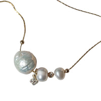 Dariah Pearl Gold filled slider necklace