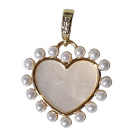 Sage Mother Of Pearl Heart Pendant Enhancer