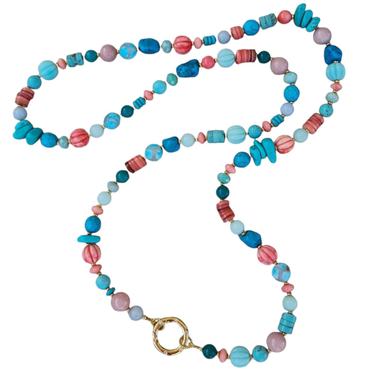 Sea Treasures Coral, Turquoise, Opal, Amazonite Necklace