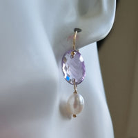 Ree Pink Amethyst and Pearl Earrings