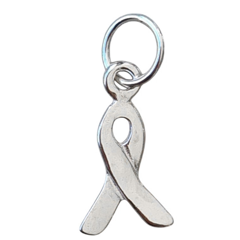 sterling silver breast cancer ribbon charm