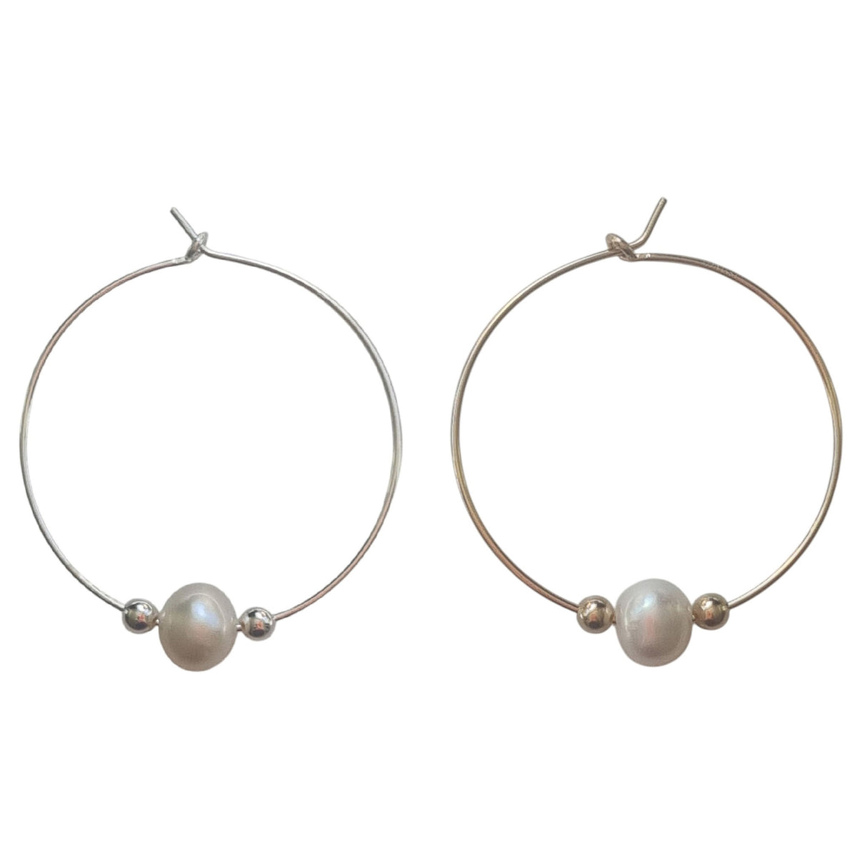 Wila Wire Pearl Hoop Earrings