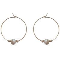 Wila Wire Pearl Hoop Earrings