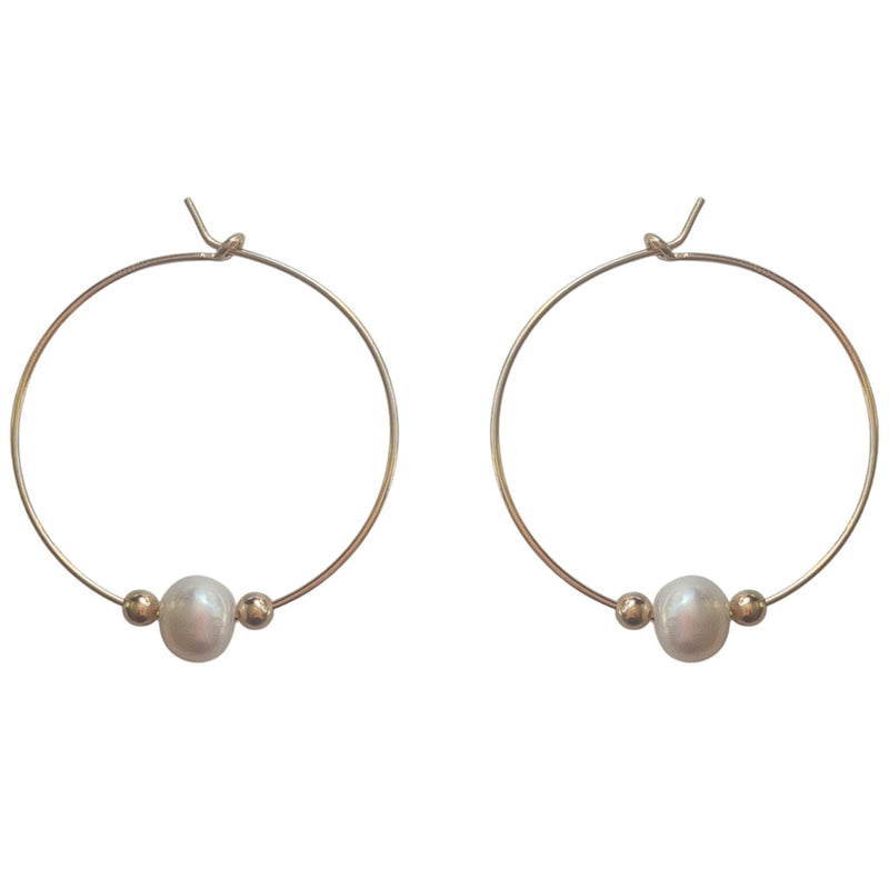 Wila Wire Pearl Hoop Earrings