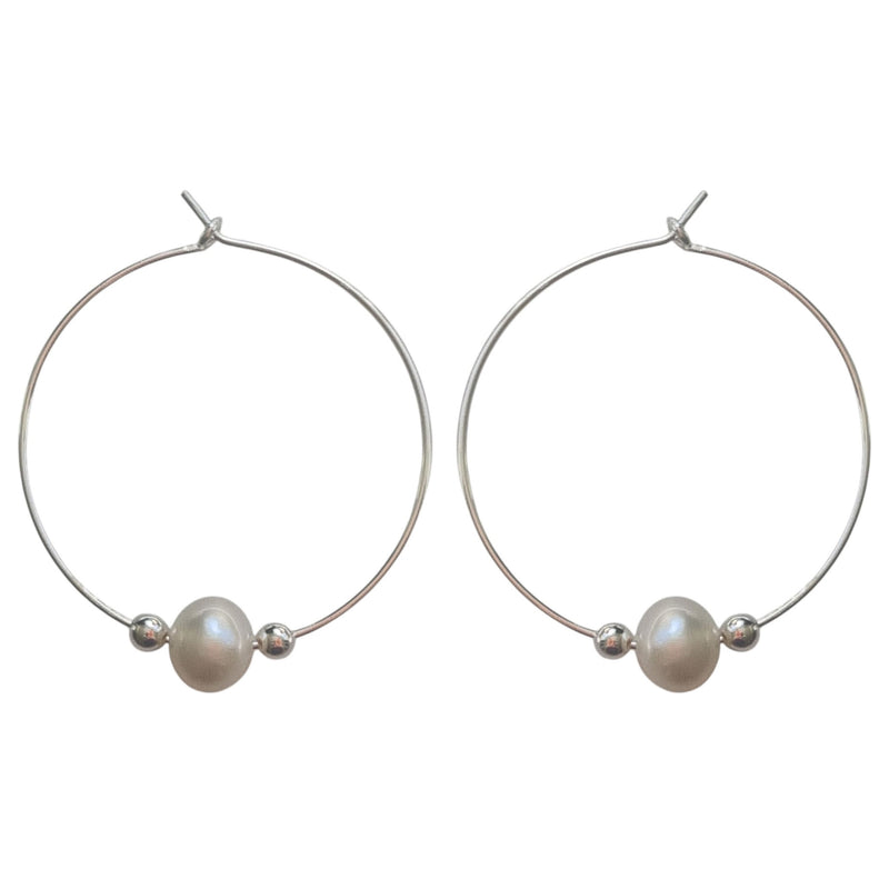 Wila Wire Pearl Hoop Earrings