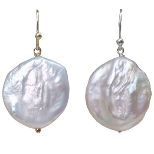 Tully Large Freshwater Coin Earrings