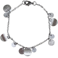 Tiny Brushed Disc Charm Bracelet