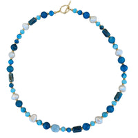 Lulani Apatite, Pearl and Aquamarine Necklace