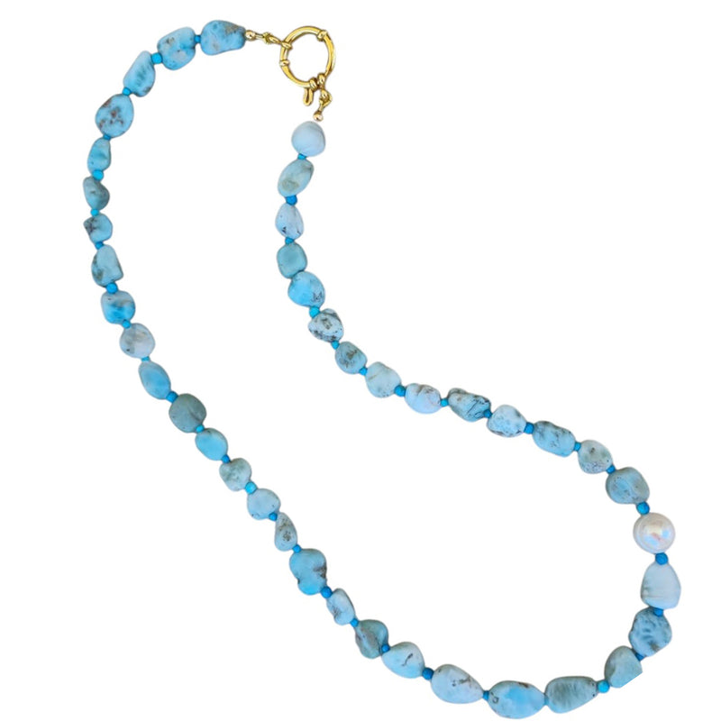 Costiera Larimar, Turquoise and Pearl Necklace