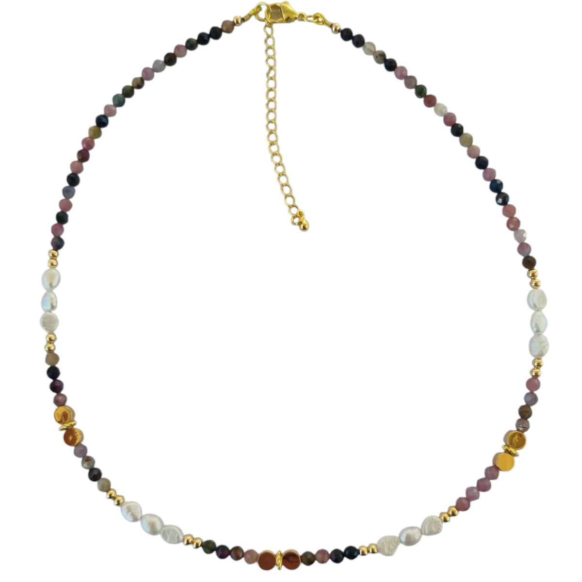 Tusei Gemstone and Pearl Necklace 13 gemstone variations