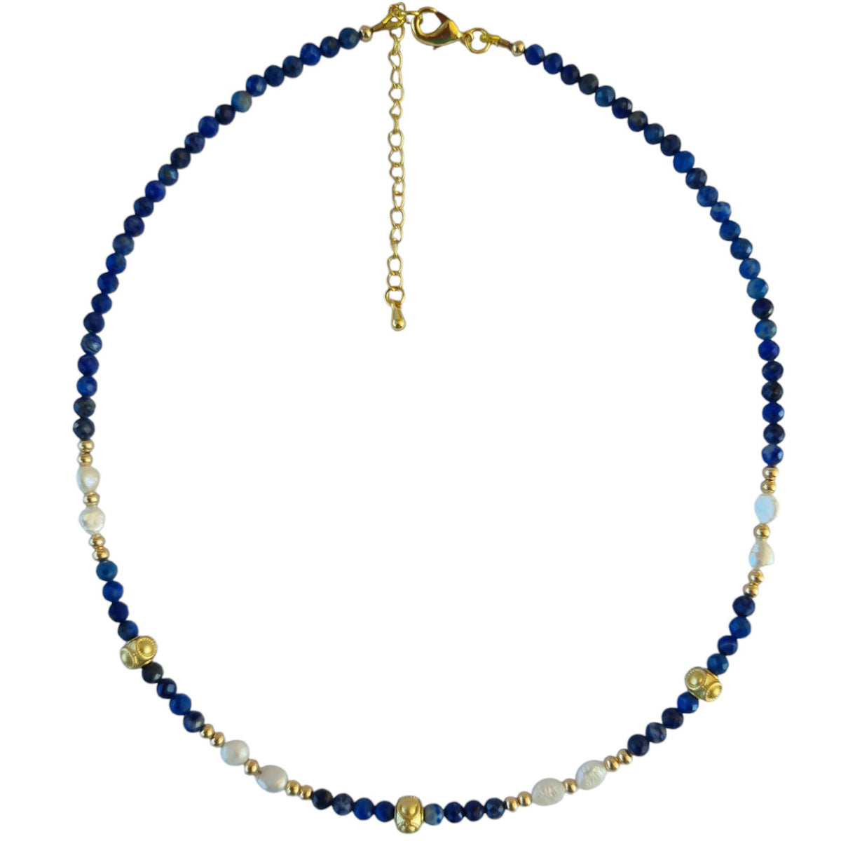 Tusei Lapis Lazuli and Pearl Necklace