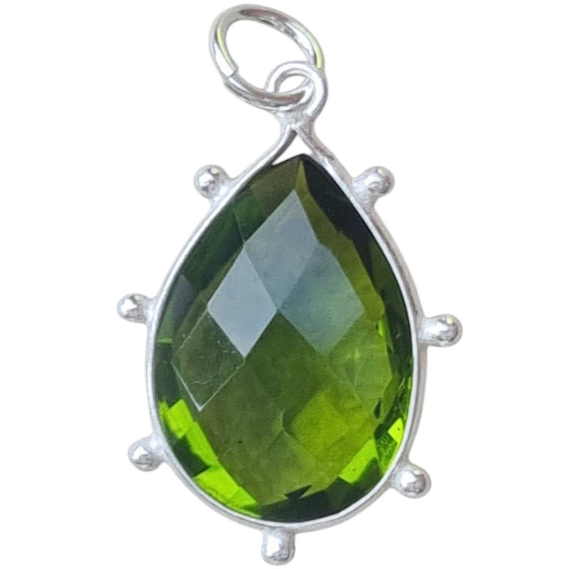 Sage Peridot Crystal Pendant and Charms