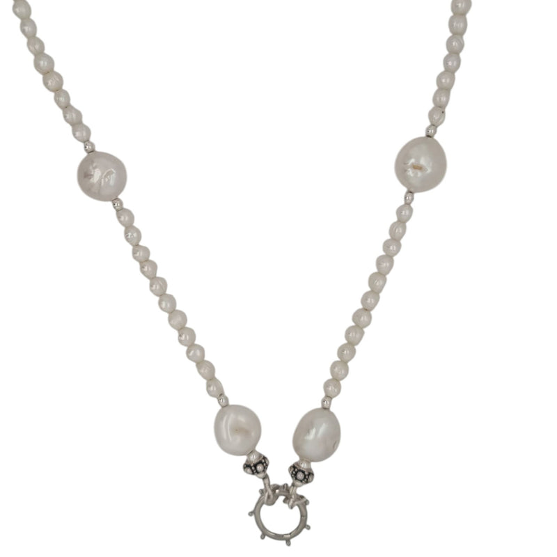 Gigi Freshwater Pearl Choker Charm Necklace