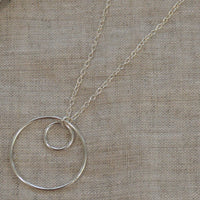 Solarius Double Ring 14k Gold or Sterling Silver Necklace