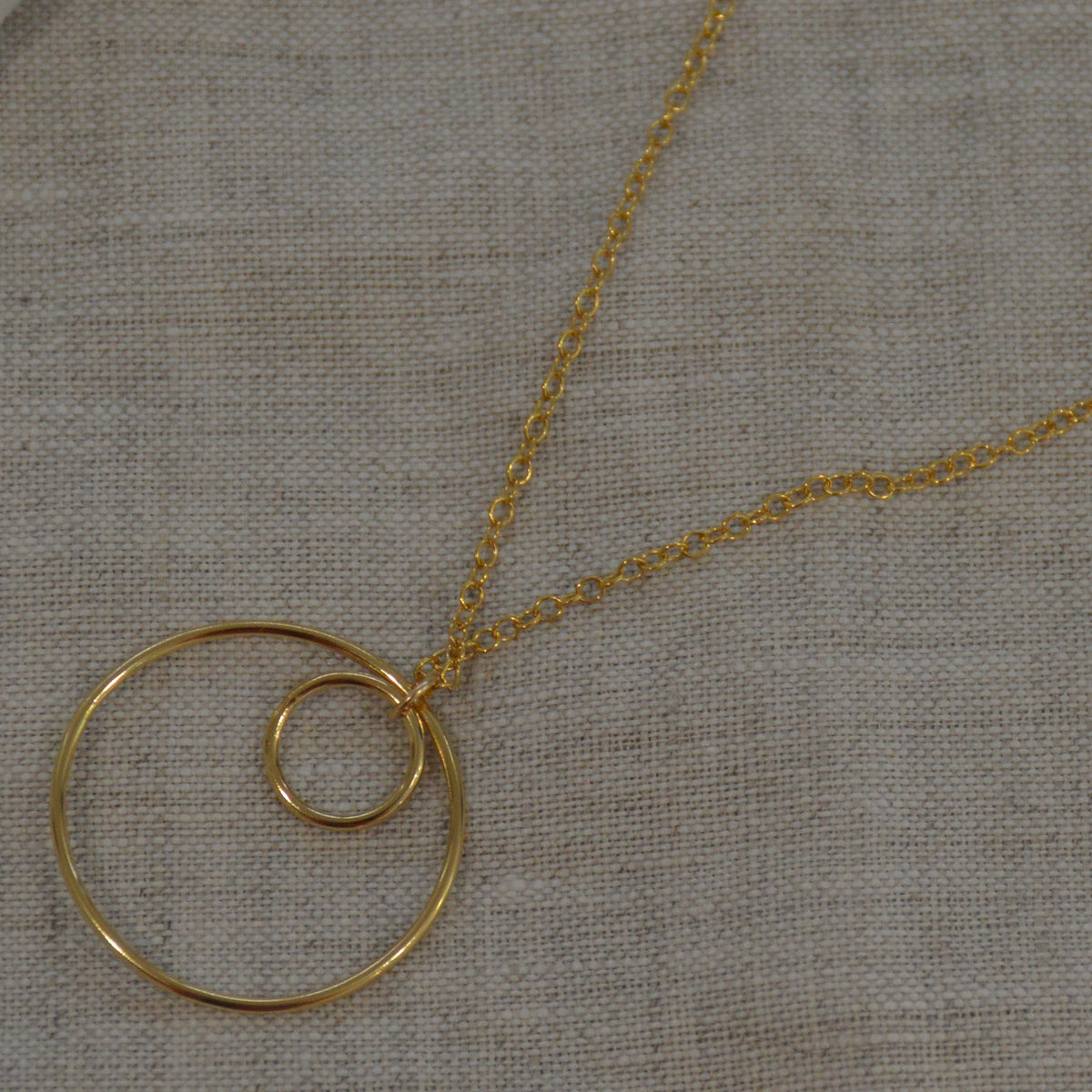 Solarius Double Ring 14k Gold or Sterling Silver Necklace