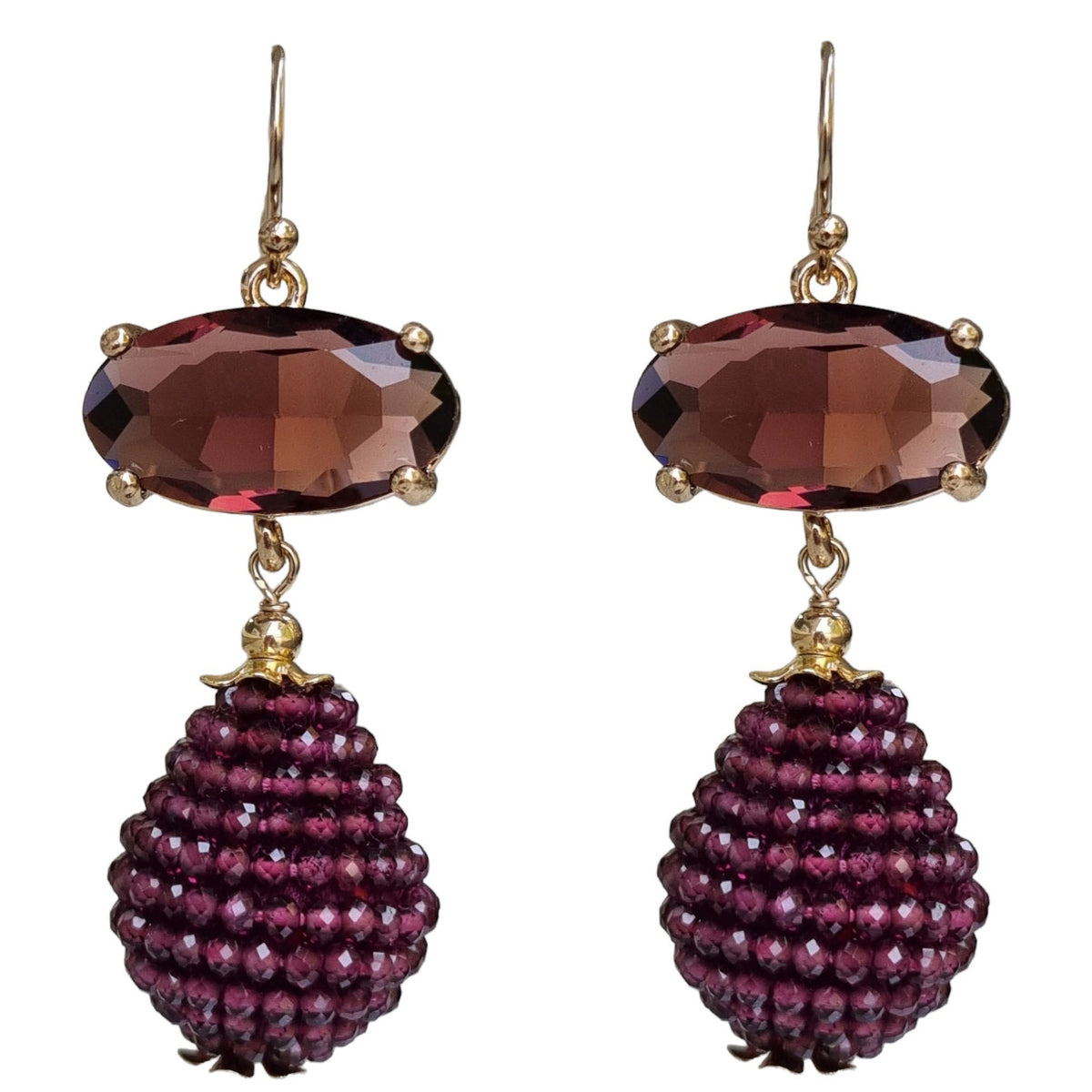 Kyle Garnet Earrings