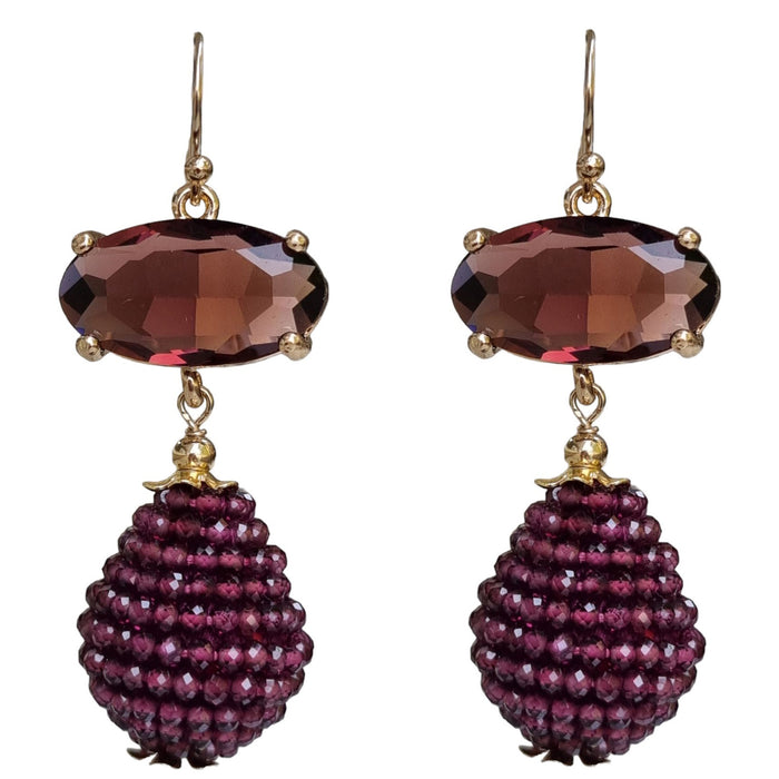 Kyle Garnet Earrings