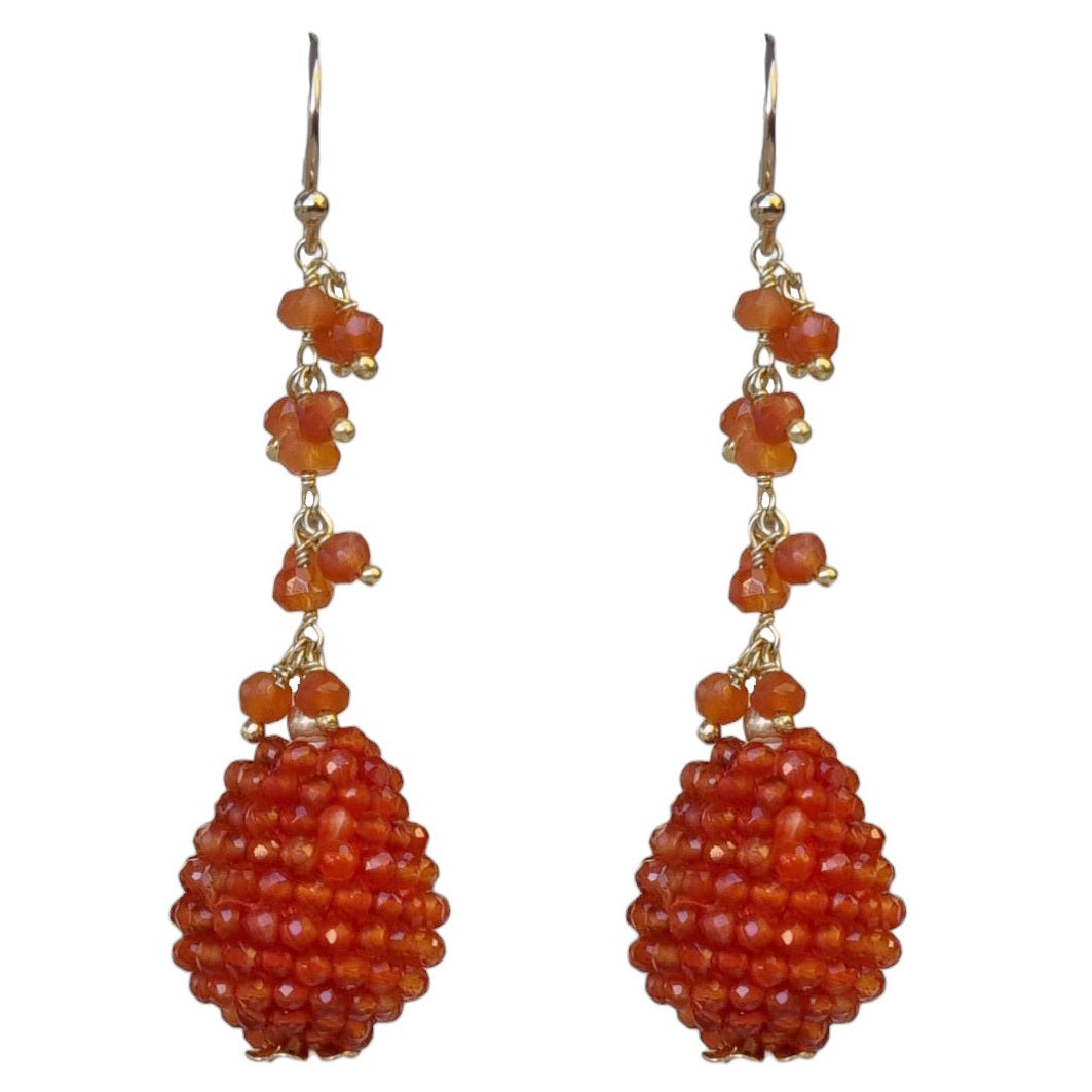 Ann Gemstone drop Earrings - Carnelian