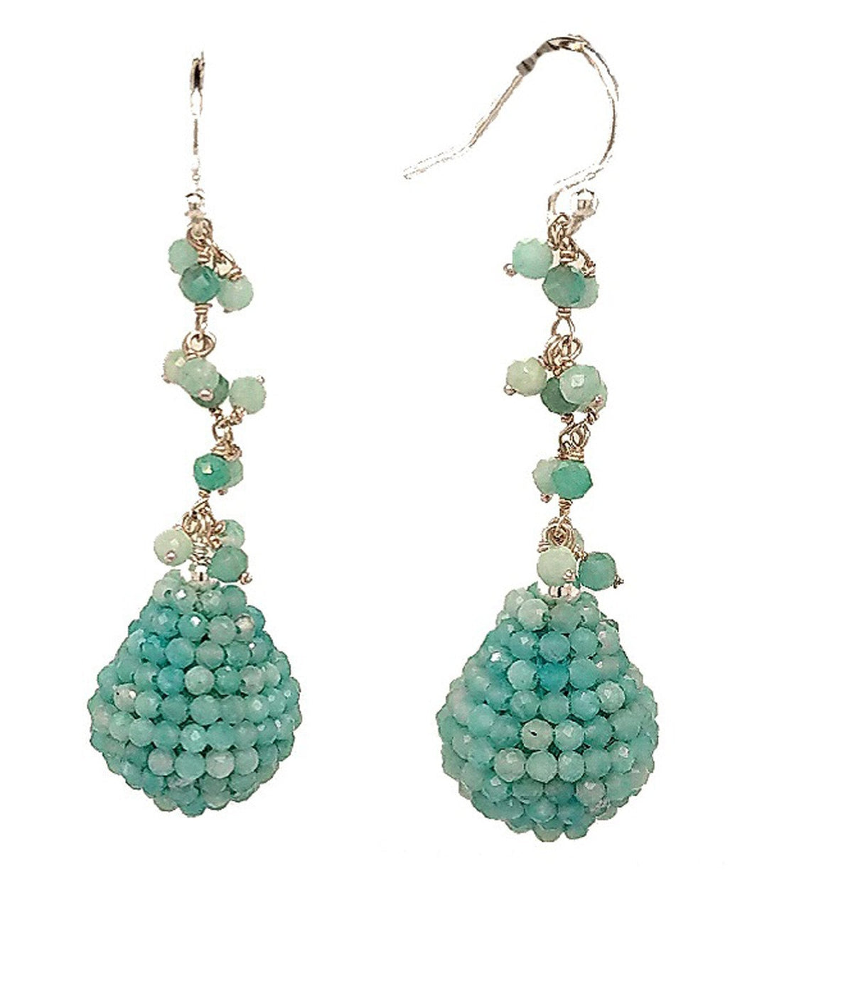 Ann Gemstone drop Earrings - Amazonite