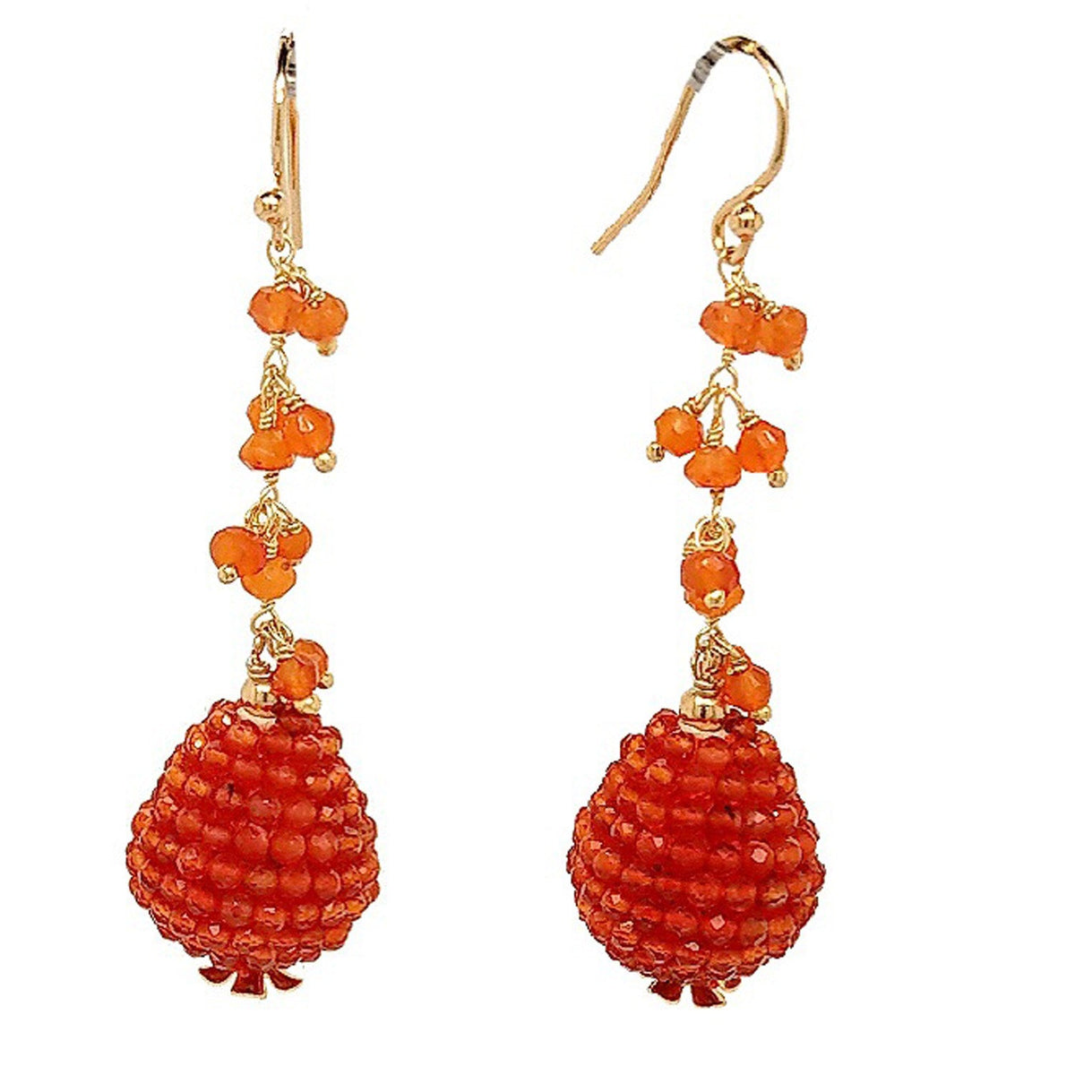 Ann Gemstone drop Earrings - Carnelian