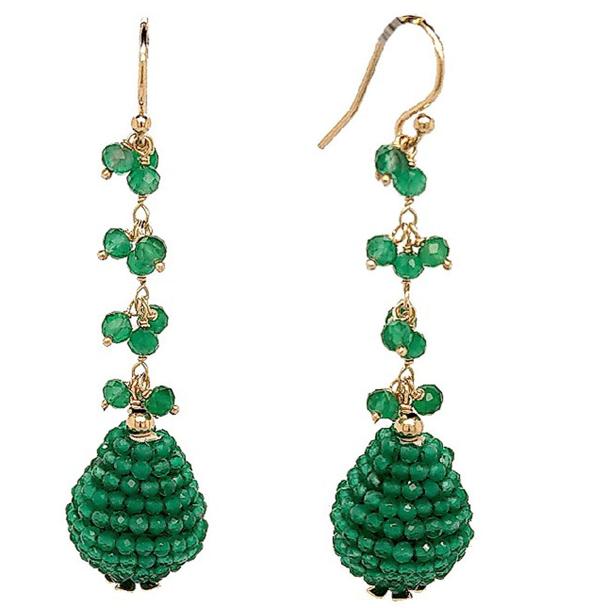 Ann Gemstone drop Earrings - Amazonite