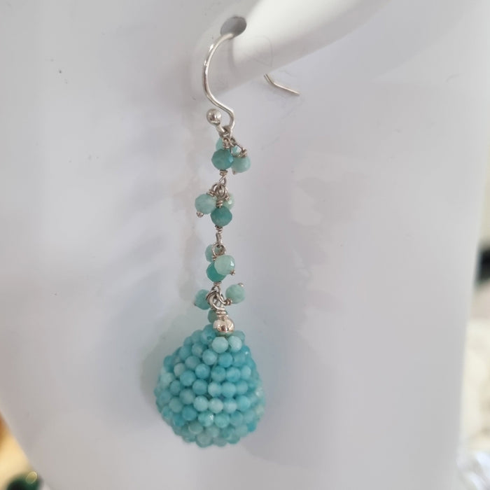 Ann Gemstone drop Earrings - Amazonite