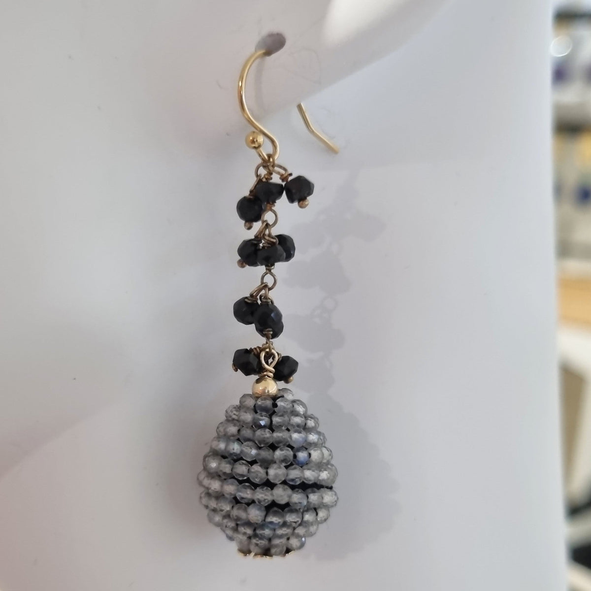 Ann Gemstone drop Earrings - Labradorite