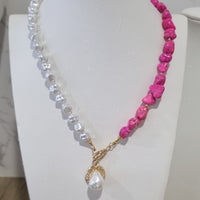 Maria Pink Howlite Pendant Necklace