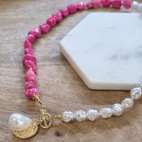 Maria Pink Howlite Pendant Necklace