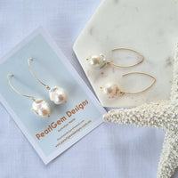 Lotus Large Baroque Freshwater Pearl drop Earrings