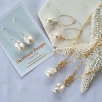 Lotus Large Baroque Freshwater Pearl drop Earrings