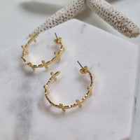 Cross Hoop Earrings