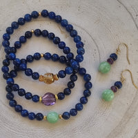 Deva Kyanite Bracelets Green Moonstone, Citrine & Amethyst