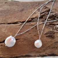 Tania Keshi Freshwater Pearl Gold or Silver Necklace