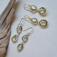 Luna Green Amethyst Sterling Silver Earrings