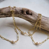 Dana Freshwater Pearl Paper Clip Chain Necklace