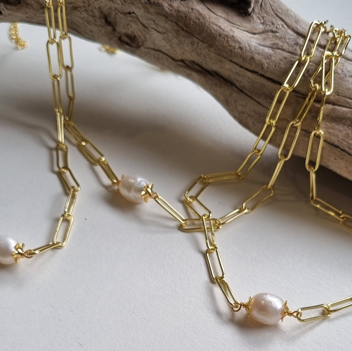 Dana Freshwater Pearl Paper Clip Chain Necklace