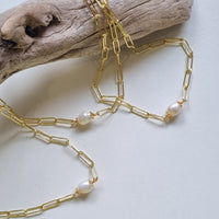 Dana Freshwater Pearl Paper Clip Chain Necklace