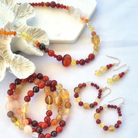 Sol Citrine, Garnet, Sunstone & Coral Necklace